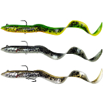 Savage gear 63765 B-Sg Real EEL Мягкая приманка 200 Mm 38g Black / Green Pearl