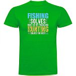 Kruskis CA65500583C080 Футболка с коротким рукавом Fishing Solves Зеленый Green 2XL