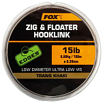 Fox international CML170 Edges Zig&Floater Hooklink Линия Коричневый Trans Khaki 0.300 mm 