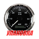 Тахометр 0-6000 об/мин со счетчиком моточасов делитель 1-10, черный циферблат, нержавеющий ободок (упаковка из 30 шт.) KUS JMV00249_KY07009_pkg_30