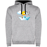 Kruskis SU1067065802K199 Толстовка с капюшоном Paper Boat Two-Colour Серый Heather Grey / Black 3XL