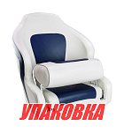 Кресло с болстером Delux Sport Flip Up, обивка белый/синий винил (упаковка из 2 шт.) Marine Rocket MR10401_pkg_2
