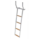 Plastimo 66531 Телескопический Teak 4 Teak Ступенчатая лестница Silver / Brown