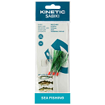 Kinetic F112-160-039 Sabiki Disco Рыболовное Перо Бесцветный Green / White Flash