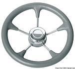 Polyurethane steer. wheel SS spokes Ø 280 mm grey, 45.127.02