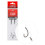 Carp expert 42879010 Fluorcarbon D-Rig Clip Связанные Крючки Clear / Grey