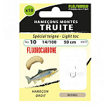 Flashmer HNTT11D12 Trout Teigne Связанный крючок 0.120 Mm Серый Nickel 10 