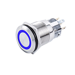 Переключатель кнопочный Skipper 12В/5А С фиксацией, ON-OFF, 16мм синий SK-DSS-16-SL-BL