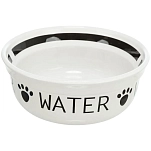 Trixie 24488 миска 2.6L  White / Black