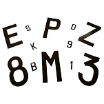 Euromarine 071109 A Пластиковые наклейки с буквами Белая Black 70 mm