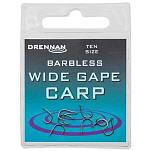 Drennan HSWGCB010 Wide Gape Carp Крючок Без Зазубрин Серебристый 10 