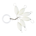 Daiwa PE384919 Oval Autoblock S Бусины Белая  White 7 x 14 mm 