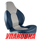 Кресло складное мягкое FISH PRO, цвет серый/синий (упаковка из 10 шт.) Springfield 1041631_pkg_10