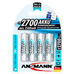 Ansmann 5030842 2700 Mignon AA 2500mAh 1x4 2700 Mignon AA 2500mAh Аккумуляторы Серебристый Silver