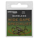 Drennan HEWGSB018 Wide Gape Specialist Bless Крючки С Одним Глазком Серебристый 18 