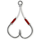 Купить Nomura NM94001020 Assist 2 Pcs Крюк Серебристый  Silver / Red 2/0  7ft.ru в интернет магазине Семь Футов