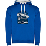 Kruskis SU1067010501C052 Толстовка с капюшоном Sailor Two-Colour Голубой Royal Blue / White S