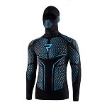 Rebelhorn RH-LS-THERM-II-2IN1_12_XS/S Компрессионная рубашка с балаклавой Thermoactive + Therm II Черный Black / Blue XS-S