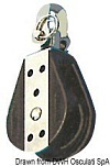 Одношкивный блок на шарикоподшипниках из делрина поворотное крепление с такелажной скобой Viadana 28 мм 150 - 600 кг 8 мм, Osculati 55.026.08