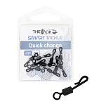 The one fishing 77043710 Smart Tackle Вертлюг С Быстрой Заменой Бесцветный Black