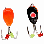 Mikado AM-POD-003-4-OB Ice Bug 9.5 Mm Двойной Крючок 4 единицы Оранжевый Orange / Black