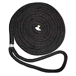 New england ropes 325-50542400025 7.6 m Двойной плетеный док-трос Черный Black 19.1 mm