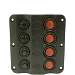 Seachoice 50-12321 Led Switch Panel 4 Gang Черный  Black
