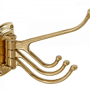 Triple Coat Hook with Double Hook / brass 32696-bvs
