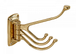 Triple Coat Hook with Double Hook / brass 32696-bvs