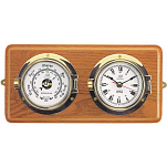 Plastimo 12764 4´´ Часы и барометр УСТАНОВЛЕН На Древесина доска Золотистый