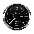 Спидометр манометрический 0-55 MPH, черный циферблат, нержавеющий ободок, д. 85 мм KUS JMV00295_KY18002_sale