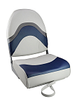 Кресло складное мягкое PREMIUM WAVE, цвет серый/синий Springfield 1062031