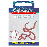 Gamakatsu 140165-01000-00022-00 Booklet Worm 5260R Палатка Крюк 0.220 мм Красный Red 10 