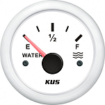 Указатель уровня воды KUS WW KY11300 Ø52мм 12/24В IP67 0-190Ом E-1/2-F белый/белый