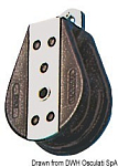Одношкивный блок на шарикоподшипниках из делрина плоский палубный Viadana 22 мм 100 - 700 кг 6 мм, Osculati 55.036.06