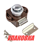 Замок дверной врезной, жемчуженый хром, коричневый корпус, D20мм (упаковка из 10 шт.) Marine Rocket BL02NBPC_pkg_10