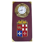 Часы настенные с гербом морских республик Foresti & Suardi 2242.L Ø70мм 300х150мм из латуни и дерева