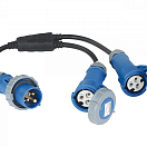 Y-кабель 1 штекер CEE, 2 розетки CEE / длина 0,8 м
