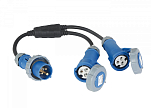 Y-кабель 1 штекер CEE, 2 розетки CEE / длина 0,8 м