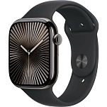 Apple MWXH3QL/A  Watch Series 10 GPS + Cellular 42mm Sport Band Серебристый Slate Titanium / Black M-L