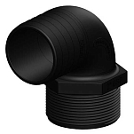 Trudesign TRU90570 2´´ Мужчина-Мужчина 90° Резьбовой Рифленый разъем Черный Black 50 mm