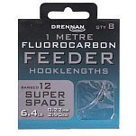 Drennan HNFFSSPM14 Fluorocarbon Feeder Super Spade Связанные Крючки Серебристый 14