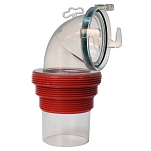 Valterra 800-F023112CL Санитарный канализационный соединитель 90° Ez Coupler Красный Clear