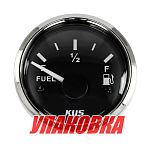 Указатель уровня топлива 0-190 Ом (ЕВРО), черный циферблат, нержавеющий ободок, д. 52 мм (упаковка из 100 шт.) KUS JMV00265_KY10005_pkg_100