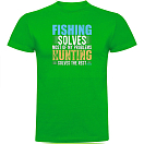 Купить Kruskis CA65500683C080 Футболка с коротким рукавом Fishing Solves Зеленый Green 3XL 7ft.ru в интернет магазине Семь Футов