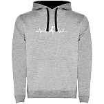 Kruskis SU1067045802S175 Толстовка с капюшоном Fishing Heartbeat Two-Colour Серый Heather Grey / Black XL