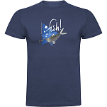 Kruskis CA65500486K132 Футболка с коротким рукавом Fish Голубой Denim Blue XL