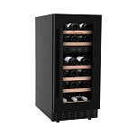 Винный шкаф двухзонный встраиваемый Libhof Connoisseur CXD-28 Black 380х585х820мм на 28 бутылок черный с белой подсветкой под столешницу с угольным фильтром