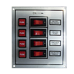 Панель выключателей из алюминия серебристая TMC 03512 12 В 115 х 127 х 2 мм 4 выключателей 4 предохранителей