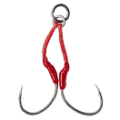 Купить Savage gear SVS78148 Bloody Double Вспомогательный крючок Серебристый Red 3/0 7ft.ru в интернет магазине Семь Футов